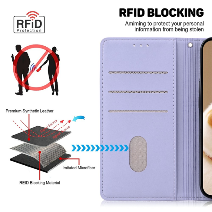 A-One Brand - Sony Xperia 1 VII Plånboksfodral RFID Kitten Pattern - Lila