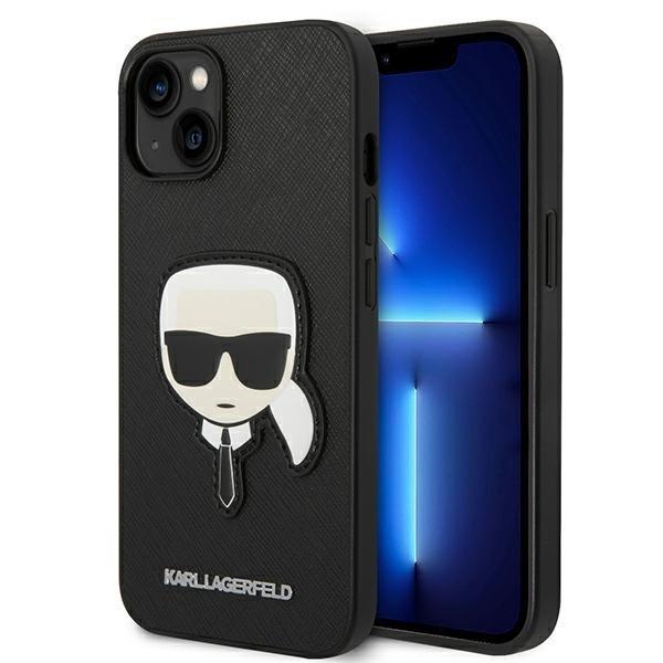 Karl Lagerfeld iPhone 14 Plus Skal Saffiano Karl`s Head Patch - Svart | 2353 | AlltMobil