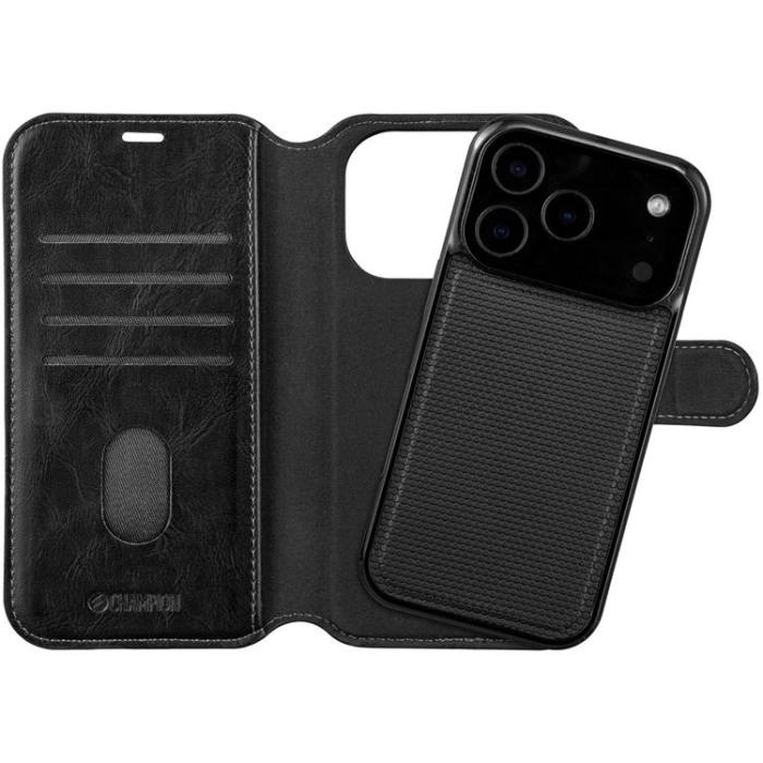 Champion - Champion iPhone 17 Pro Plånboksfodral Slim 2-in-1 - Svart