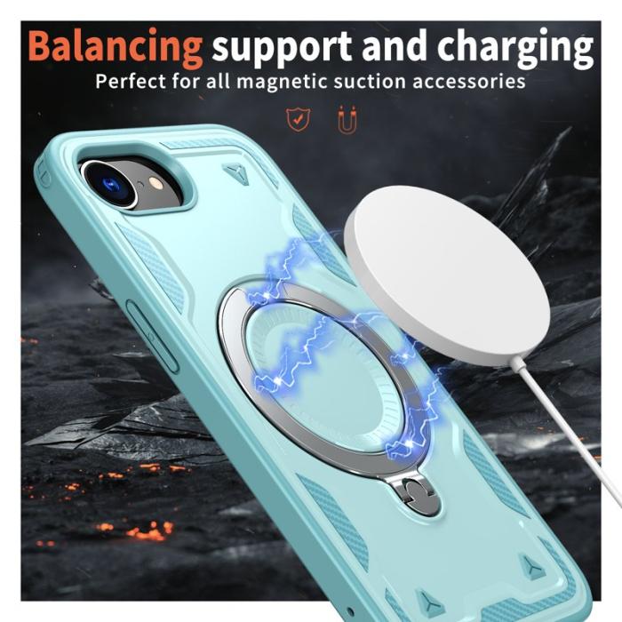 N/A - Mobilskal till iPhone 16e Militärskydd Plast Kickstand - Blå