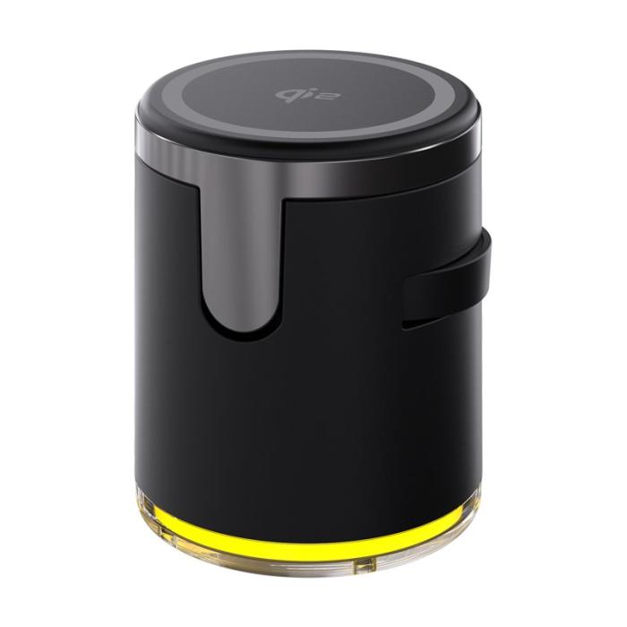 OEM - Laddningsställ med nattlampa för telefon, klocka, hörlurar - Svart