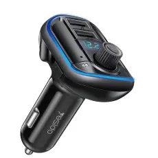 OEM - YESIDO Y44 Bluetooth FM-s&auml;ndare f&ouml;r bil med 2 USB-portar och ljudadapter