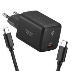 Spigen - Spigen EE451EU Essential 1-Port Snabbladdare 45W + Typ-C Kabel - Svart