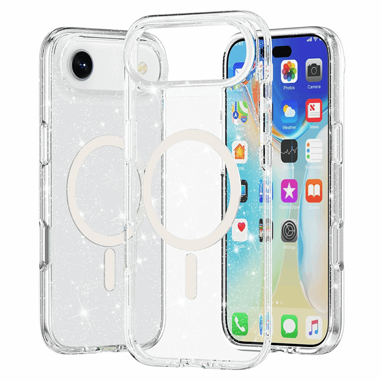 AMORUS Mobilskal till iPhone Air Magsafe Glitter Powder PC + TPU - Vit (Vit) | 2353 | AlltMobil