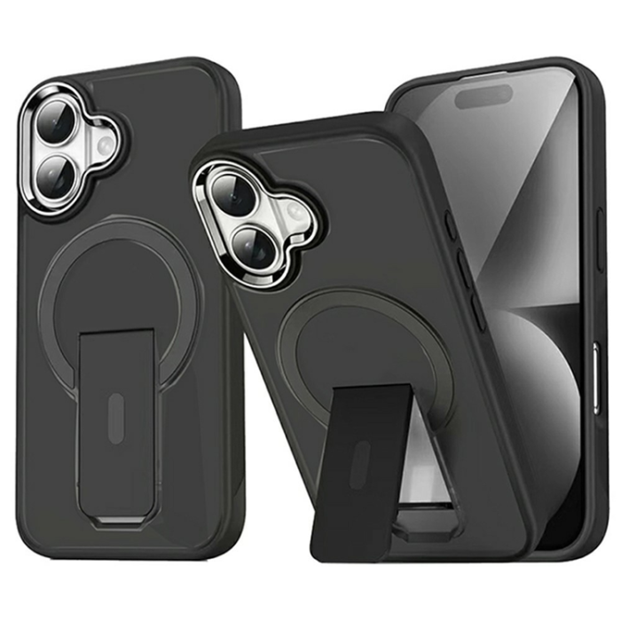 A-One Brand - iPhone 17 Mobilskal MagSafe PC+TPU med Kickstand - Svart