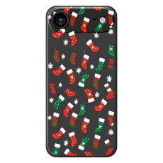 A-One Brand - iPhone Air Mobilskal Röd och Grön Socks Pattern TPU - Svart