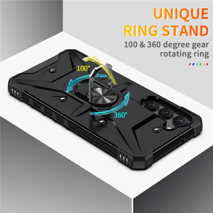 OEM - Galaxy S23 Plus Mobilskal Ringhållare Military - Svart