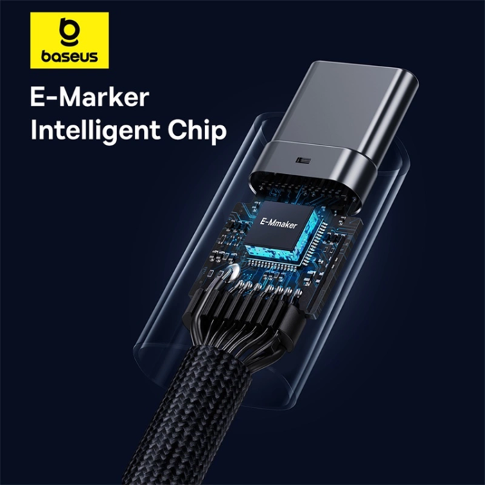 BASEUS - Baseus USB-C till USB-C kabel Snabb 240W 1m - Svart