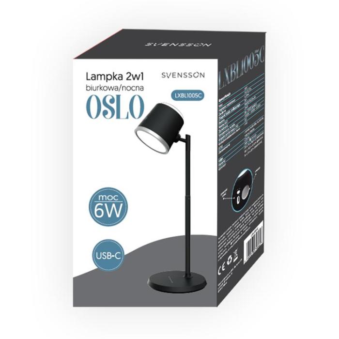 Svensson - Svensson Skrivbords-nattlampa 6W Magnetiskt Löstagbar OSLO - Svart