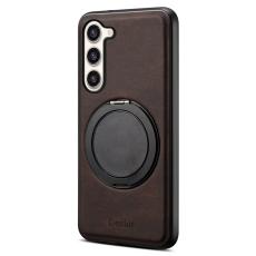 DENIOR - DENIOR Galaxy S23 Plus Magnetfodral med Rotationsstativ Konstl&auml;der - Brun