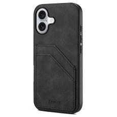 DENIOR - DENIOR Mobilskal till iPhone 17 PU L&auml;der + TPU + PC - Svart