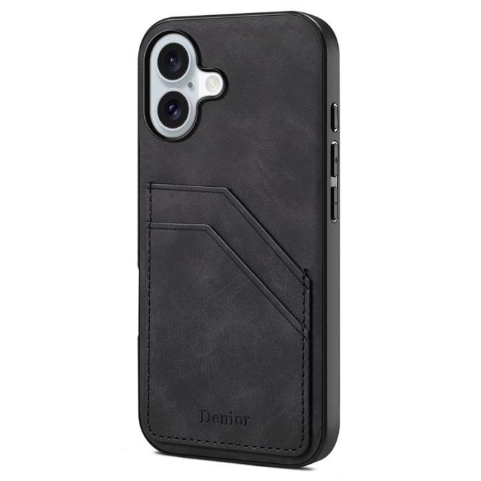 DENIOR - DENIOR Mobilskal till iPhone 17 PU Läder + TPU + PC - Svart