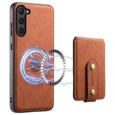 DENIOR - DENIOR D14 Samsung Galaxy S23 Fodral Hybrid Konstl&auml;der Brun