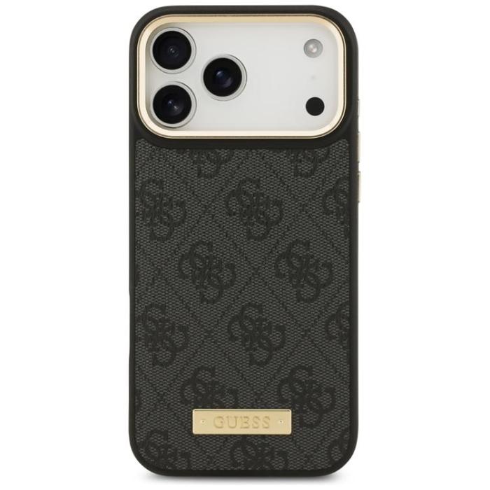 Guess - Guess iPhone 17 Pro Max Mobilskal MagSafe 4G Logo Plate - Svart