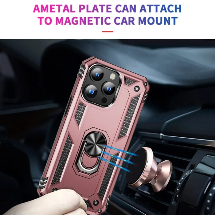 A-One Brand - iPhone 15 Pro Mobilskal med Kickstand - Roséguld