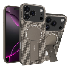 A-One Brand - iPhone 17 Pro Mobilskal MagSafe Kickstand Carbon Fiber - Brun