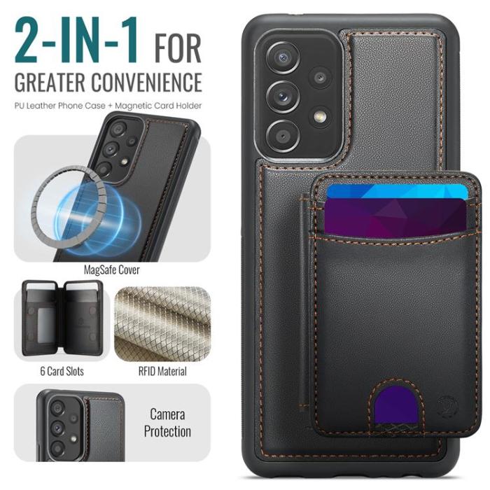 OEM - JEEHOOD Samsung Galaxy A53 5G Mobilskal Konstläder - Svart