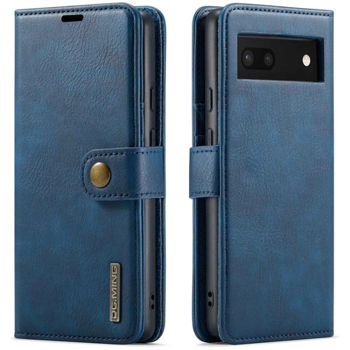 DG.MING - DG.MING Google Pixel 6a Plånboksfodral Detachable 2-in-1 Äkta Läder - Blå