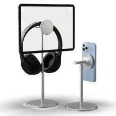 R-JUST - R-JUST PB04-13 Justerbar Magnetisk Tablet/Telefon St&auml;ll Headset H&auml;ngare - Silver