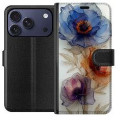 Gustaf - Pl&aring;nboksfodral till Apple iPhone 17 Pro med Silkesblommor