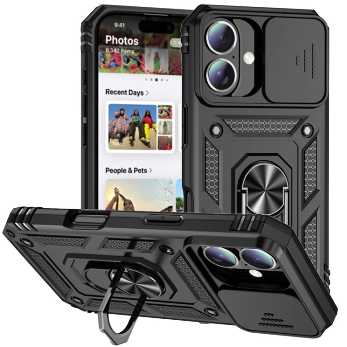 OEM - iPhone 16 Plus Mobilskal Defender Slide - Svart
