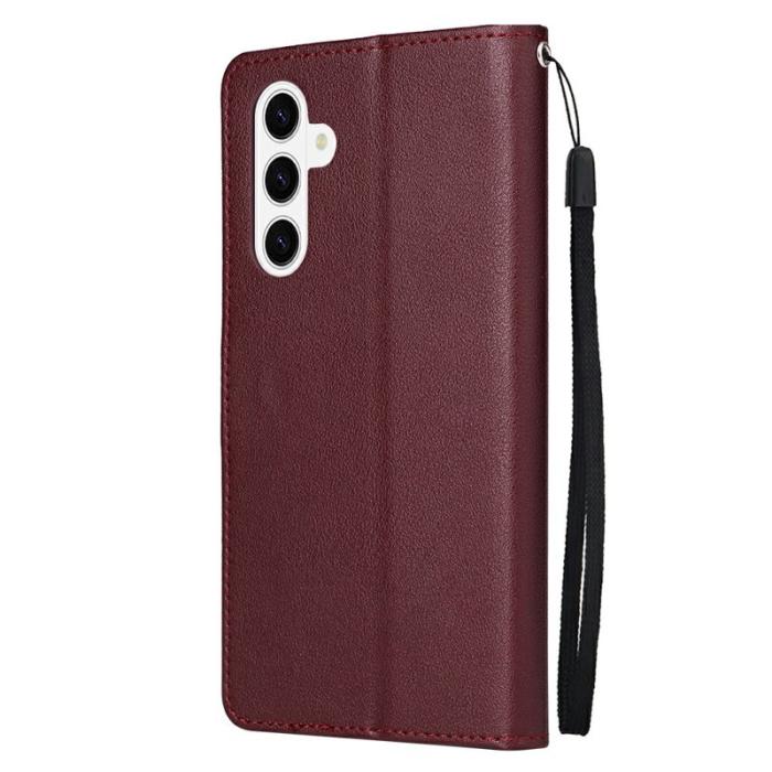 OEM - Plånboksfodral för Samsung Galaxy S26 Plus Konstläder Kickstand - Vinröd