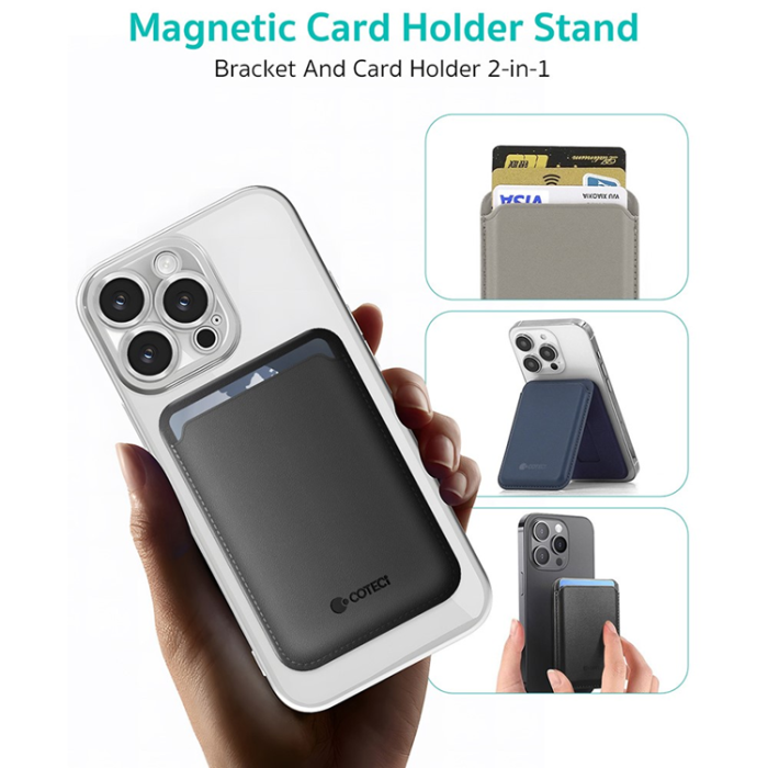 Coteci - COTECI Magsafe Korthållare Kickstand TR-052 - Marinblå