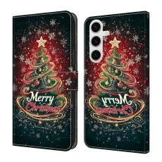 OEM - Pl&aring;nboksfodral f&ouml;r Samsung Galaxy S26 Plus F&auml;llbart St&auml;ll - Konstl&auml;der - Julgran