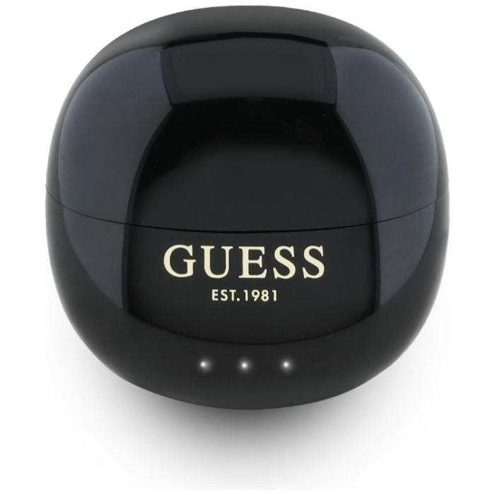 Guess - Guess TWS In-Ear Hörlurar Glossy Effect Egg Shape Printed Logo - Svart