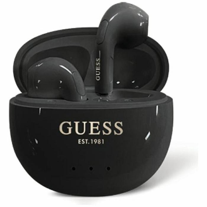 Guess - Guess TWS In-Ear Hörlurar Glossy Effect Egg Shape Printed Logo - Svart