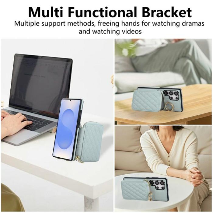 OEM - Mobilfodral för Samsung Galaxy S26 Ultra Konstläder med kortfack - Blå