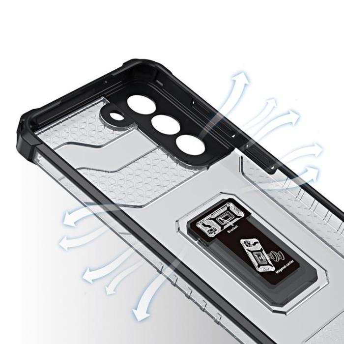 OEM - Crystal Ring Kickstand Skal Galaxy S21 5G - Blå