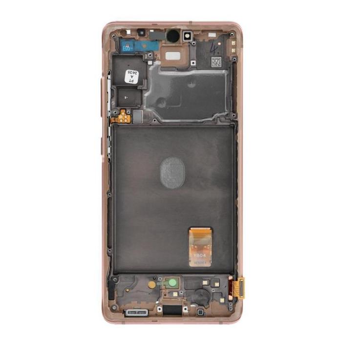SpareParts - Galaxy S20 FE 4G/5G Skärm med LCD-display Service Pack Orange