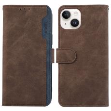 ABEEL - ABEEL iPhone 14 Pl&aring;nboksfodral RFID-Skydd Konstl&auml;der Flip - Brun