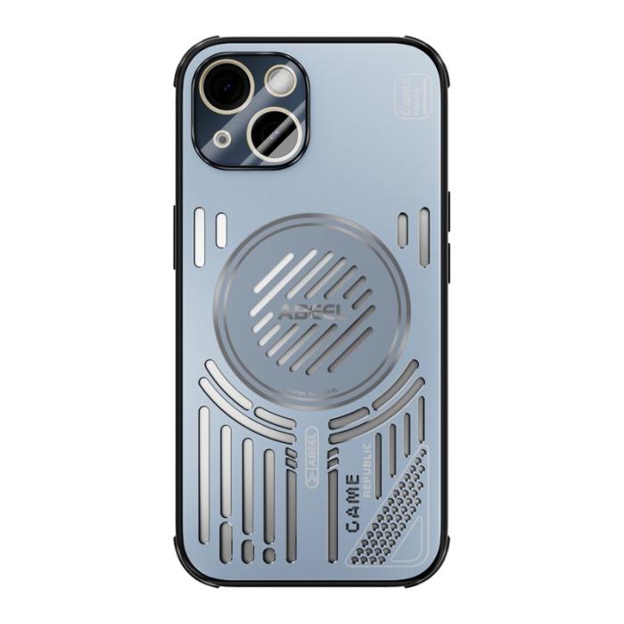 ABEEL - ABEEL iPhone 14 Magnetiskt Fodral Aluminium + PC + TPU - Blå