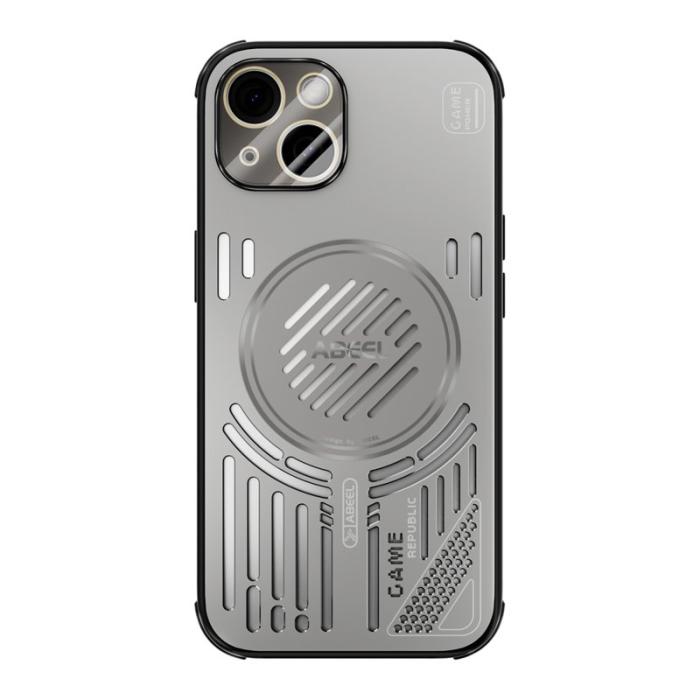 ABEEL - ABEEL iPhone 14 Magnetiskt Fodral Aluminium + PC + TPU - Grå