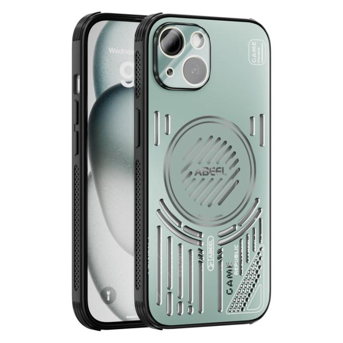 ABEEL - ABEEL iPhone 14 Magnetiskt Fodral Aluminium + PC + TPU - Ljusgrön