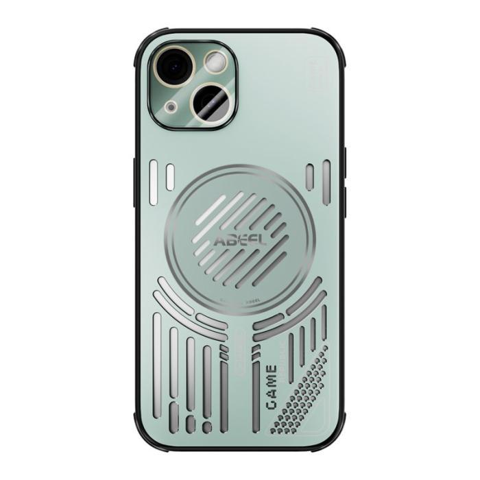 ABEEL - ABEEL iPhone 14 Magnetiskt Fodral Aluminium + PC + TPU - Ljusgrön