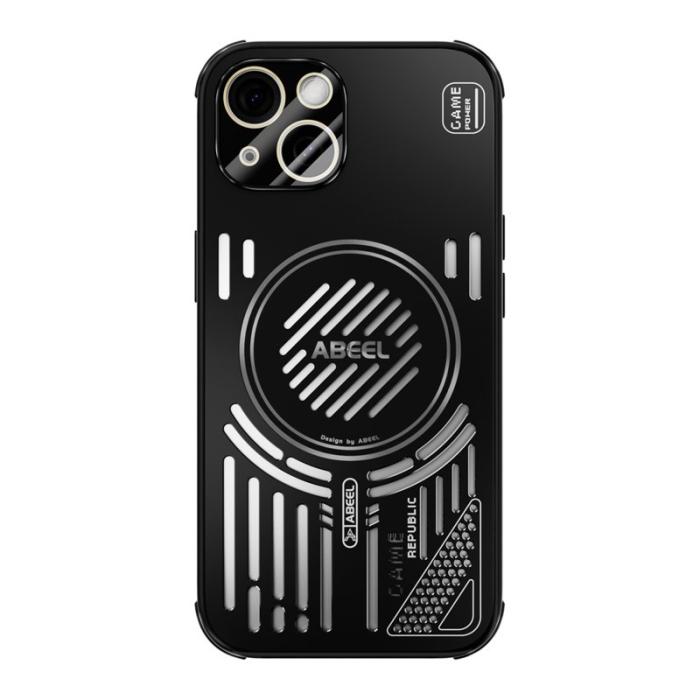 ABEEL - ABEEL iPhone 14 Magnetiskt Fodral Aluminium + TPU - Svart