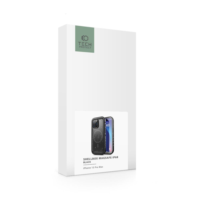 Tech-Protect - Tech-Protect iPhone 15 Pro Max Mobilskal Magsafe Shellbox IP68 - Svart