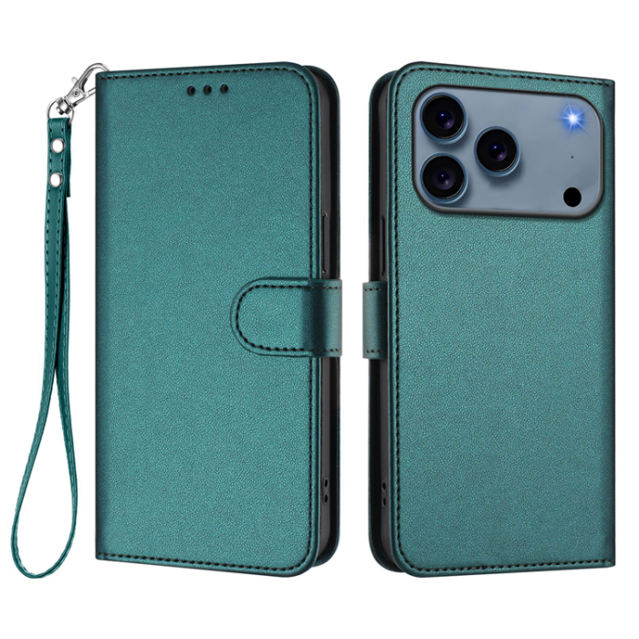 A-One Brand - iPhone 17 Pro Max Plånboksfodral Läder med Handledsrem - Grön