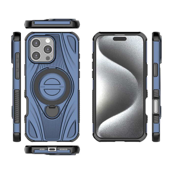 A-One Brand - iPhone 16 Pro Max Mobilskal MagSafe Magnetic Kickstand - Mörkblå