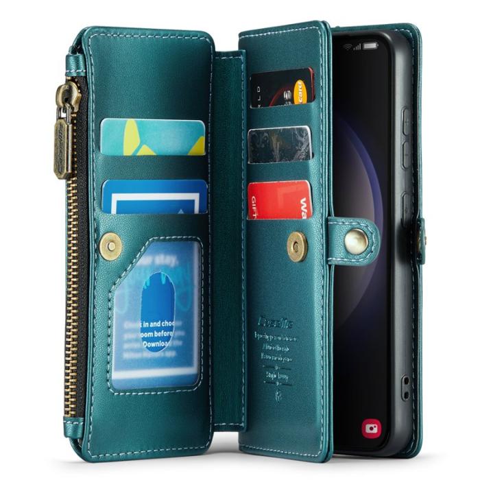Caseme - CASEME Plånboksfodral Konstläder för Samsung Galaxy S23 - Grön