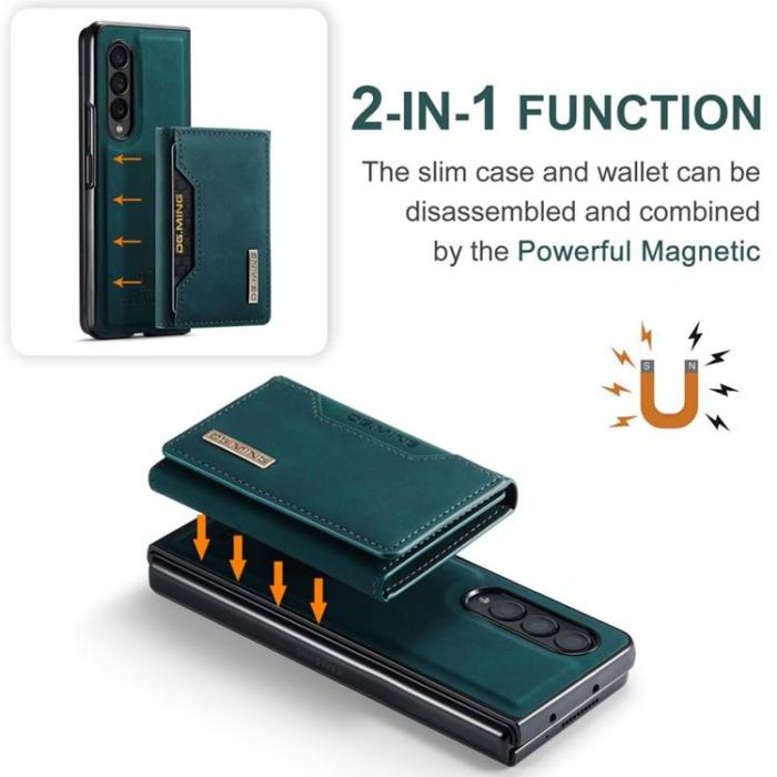 DG.MING - DG.MING Galaxy Z Fold 3 Plånboksfodral M2 Magnetic Kickstand - Grön