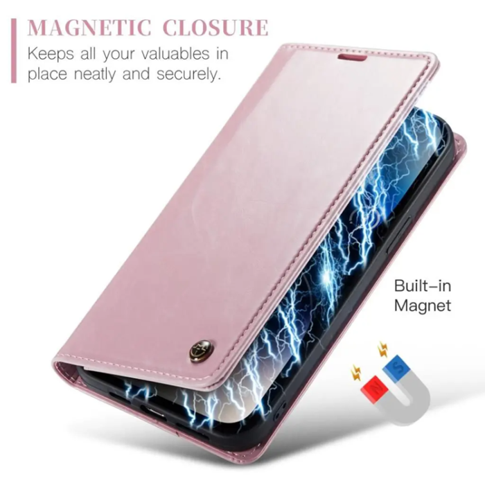 Caseme - CASEME iPhone 14 Pro Max Plånboksfodral - Rosa