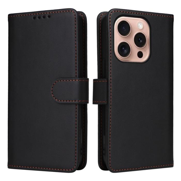BETOPNICE - BETOPNICE iPhone 16 Pro Plånboksfodral - Detachable Konstläder- Svart