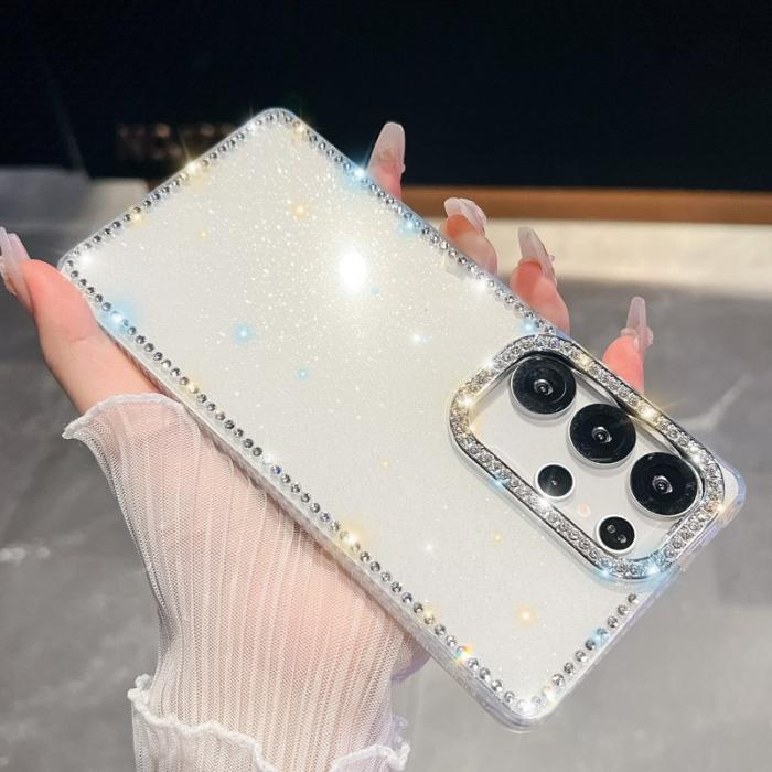 OEM - Mobilskal till Samsung Galaxy S26 Ultra Rhinestone Glitter TPU + PC Glitter Vit