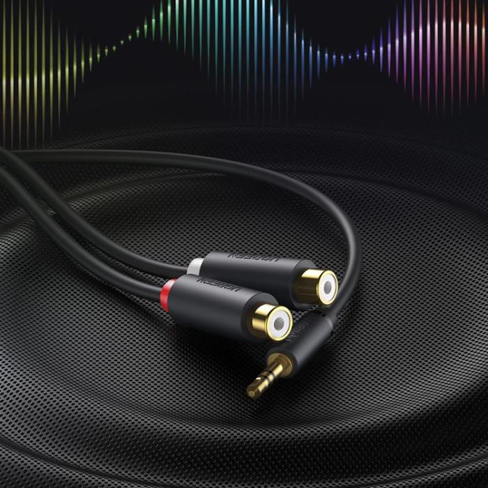 Ugreen - Ugreen Audio Adapter Jack 3.5mm Till 2xRCA Kabel 0.25m - Grå