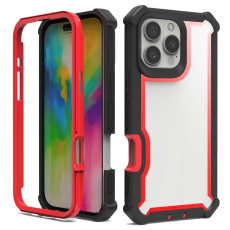 A-One Brand - iPhone 16 Pro Max Mobilskal TPU + PC Shockproof - Svart/Röd