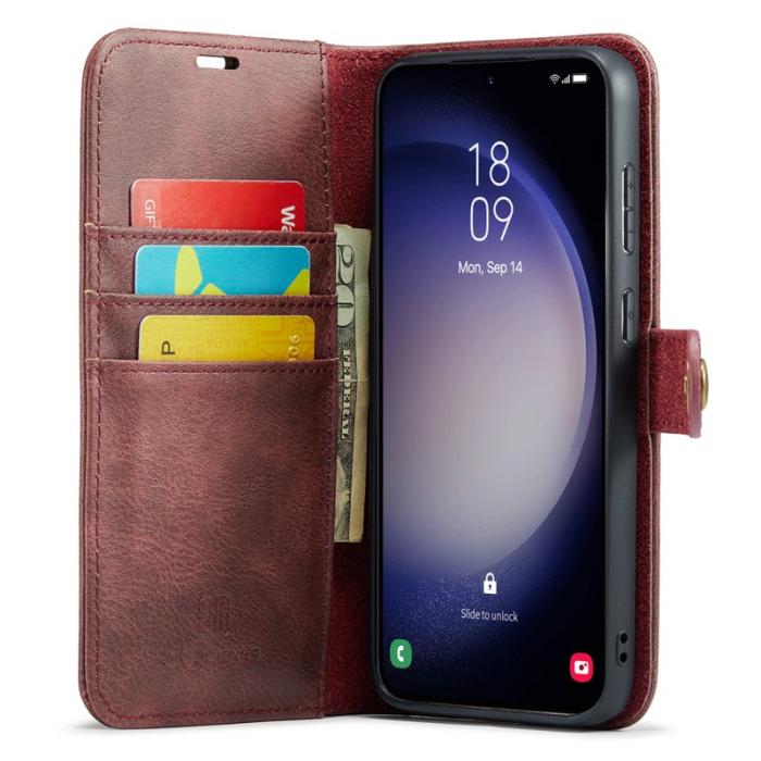 DG.MING - DG.MING Samsung Galaxy A36 5G Plånboksfodral Äkta läder Röd